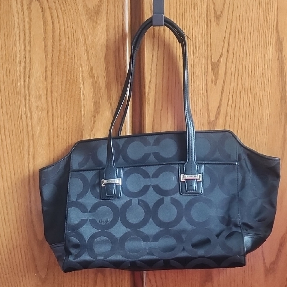 Coach Black Signature Tote Bag